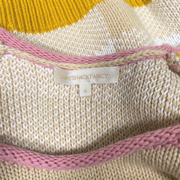 LOVE SHACK FANCY Pink/Yellow 'Ryland' Star Sweater - Picture 5 of 5